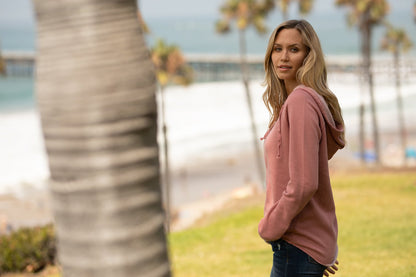 BT2 Circle Ladies Beach Hoodie - Dusty Rose